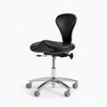 Tabouret selle réglable en cuir, coloris noir