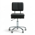 Tabouret de salon pivotant sur roulettes aux lignes épurées, coloris gris