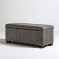 Banc coffre rembourré aux lignes épurées, coloris gris