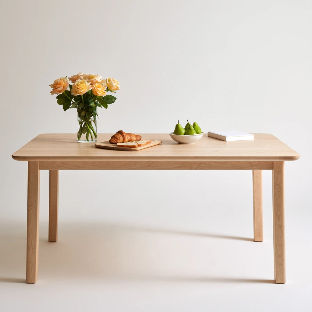 Table à manger en bois, coloris brun naturel