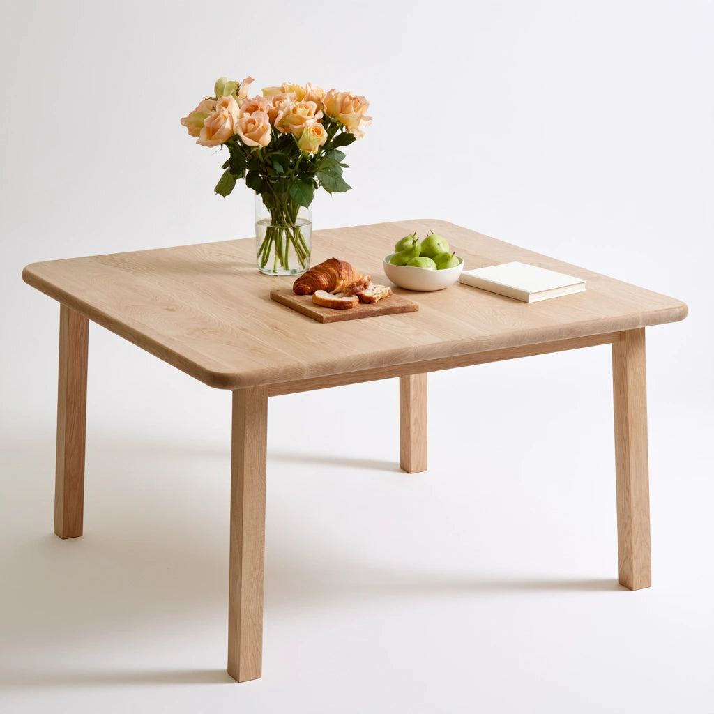 Table à manger en bois, coloris brun naturel