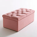 Pouf carré aux lignes épurées avec rangement, coloris rose