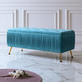 Banc avec rangement en velours, coloris gris