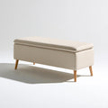Banc avec rangement en tissu, coloris beige clair