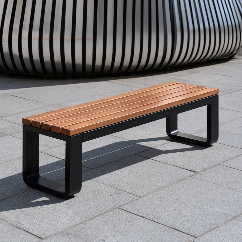 Banc décoratif en bois, coloris noir